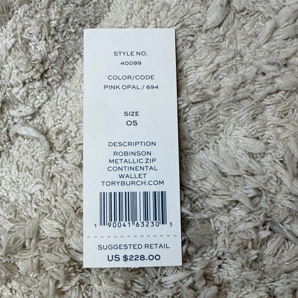 NWT Tory Burch Limited Edition Robinson Metallic Zip Continental Wallet - Picture 10 of 11